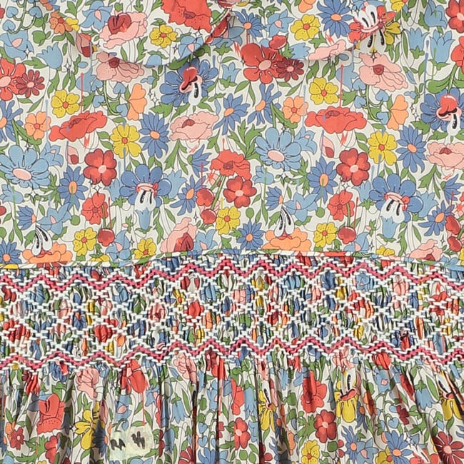 Lara Hand-Smocked Girls Dress, Floral - Dresses - 4