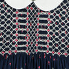 Tia Hand-Smocked Baby Dress, Navy - Dresses - 4