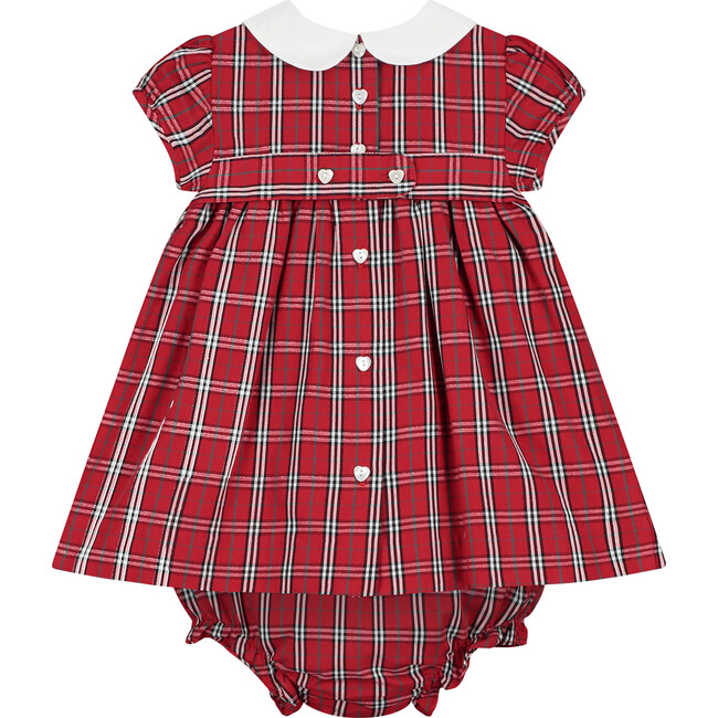 Joan Hand-Smocked Baby Dress, Red Tartan - Dresses - 3