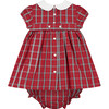Joan Hand-Smocked Baby Dress, Red Tartan - Dresses - 3 - thumbnail