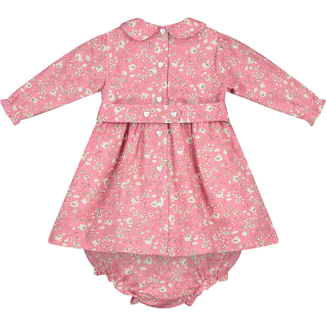 Aurelie Hand-Smocked Baby Dress, Pink Floral - Dresses - 3
