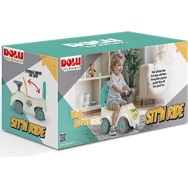 Walk & Ride or Sit & Ride, White Yellow Green - Ride-Ons - 3