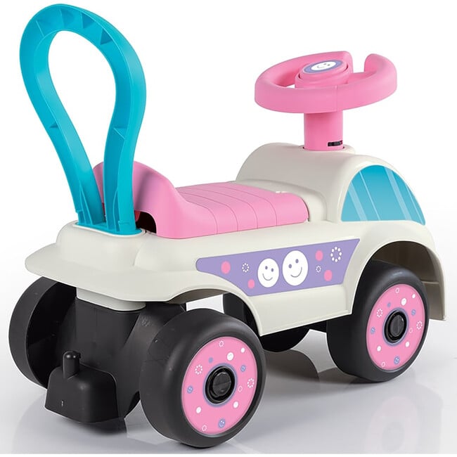 Walk & Drive: Foot To Floor Car , White & Pink - Ride-Ons - 5