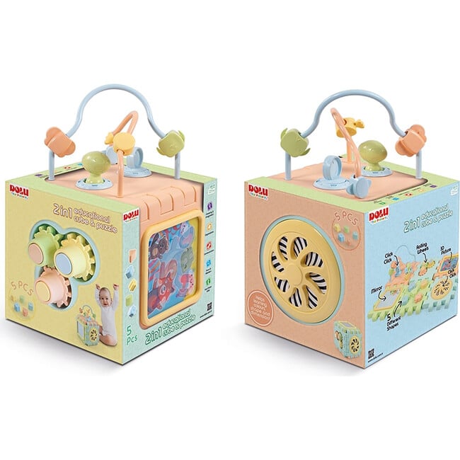 2-In-1 Educational Cube & Puzzle - Developmental Toys - 3