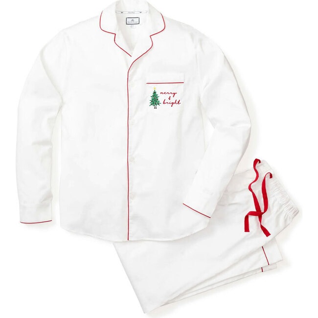 Petite Plume x Maisonette Men's Twill Pajamas, Merry & Bright