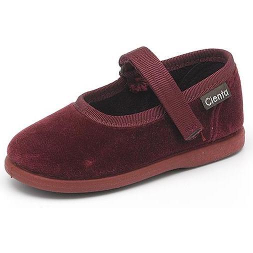 Velvet Baby Mary Janes, Burgundy - Mary Janes - 1