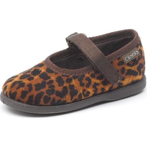 Velvet Mary Jane Brown Strap, Leopard - Mary Janes - 1