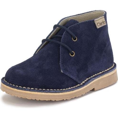Suede Lace Up Boots, Navy - Boots - 1