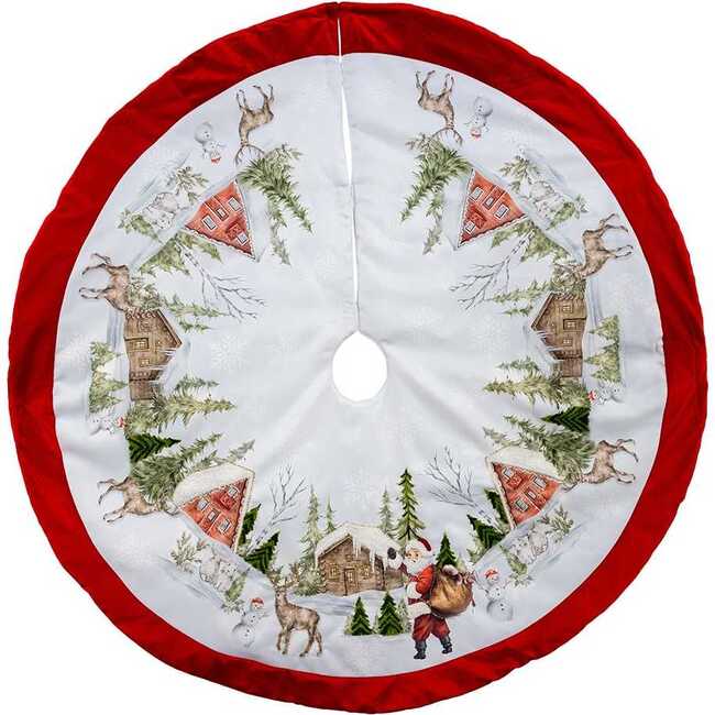 48-Inch Velvet Beaded Embroidered Tree Skirt - Tree Skirts - 3