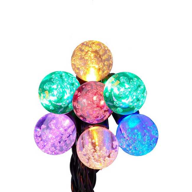 40-Light Warm White LED G40 Globe Yard Stakes, 10-Piece Set