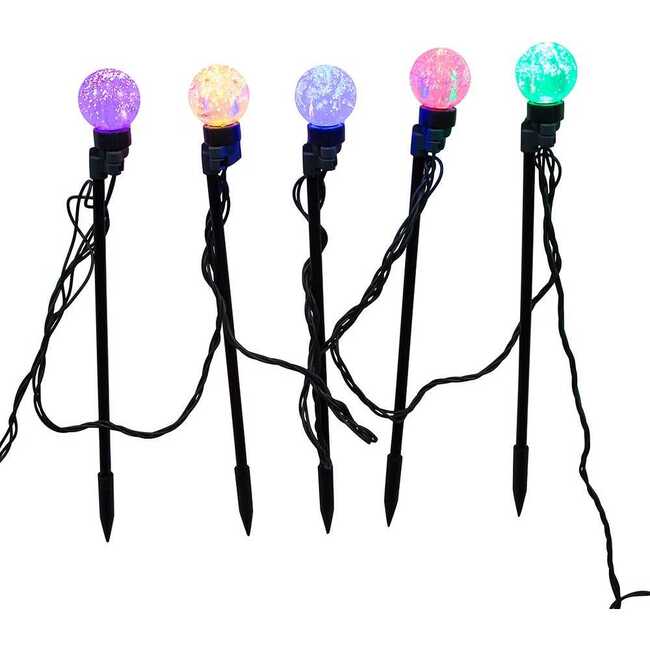 40-Light Warm White LED G40 Globe Yard Stakes, 10-Piece Set - Other Accents - 3