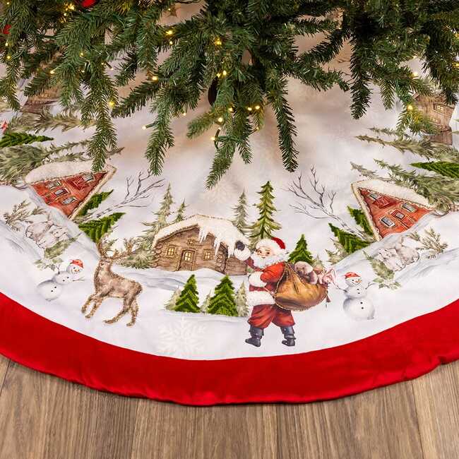 48-Inch Velvet Beaded Embroidered Tree Skirt - Tree Skirts - 5
