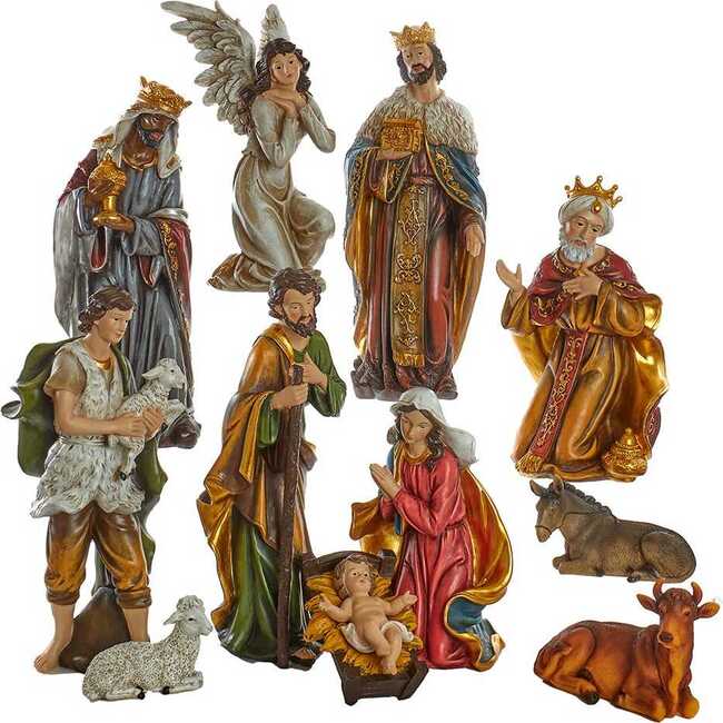 15-Inch Resin Nativity Table Piece Set Of 11 Pieces