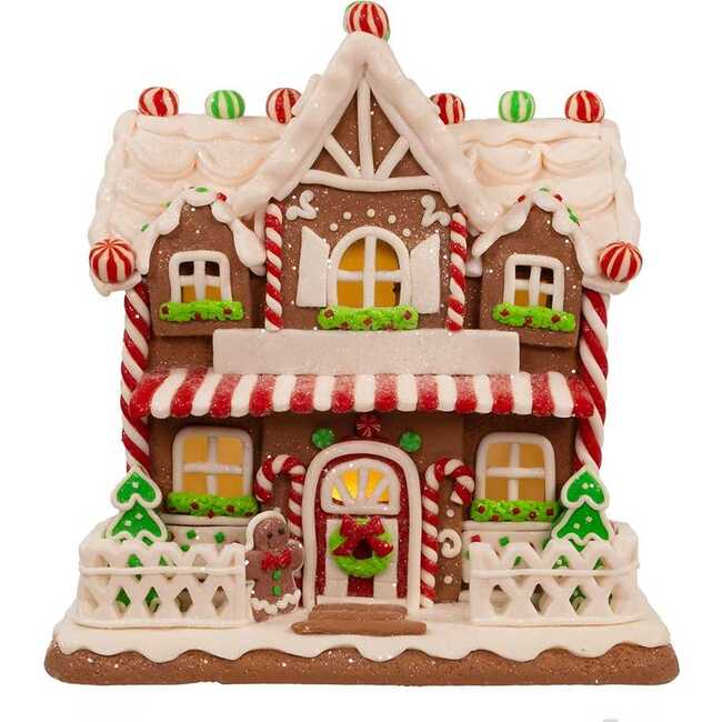 9-Inch Battery-Operated Light Up Two Floor Gingerbread House - Accents - 7