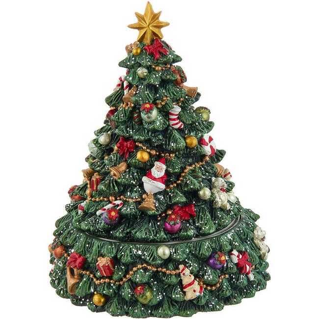 7-Inch Christmas Tree Revolving Music Box - Accents - 1