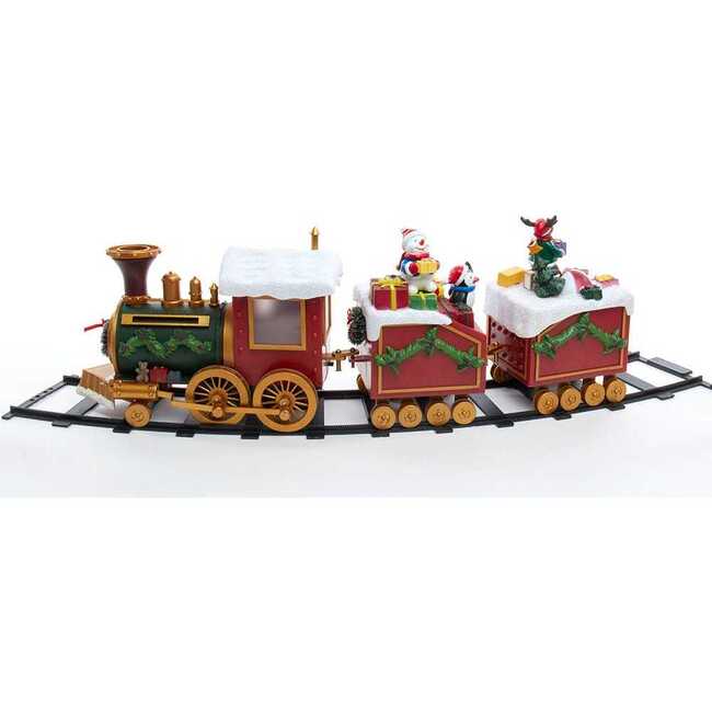 19.7-Inch Battery-Operated Light Up Musical Santa Train Set, 3 Piece Set - Accents - 1