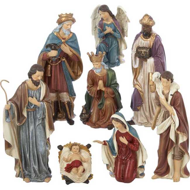 9-Inch Resin Nativity Set of 8 Pieces