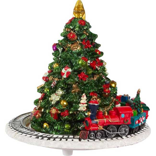 6-Inch Christmas Tree with Revolving Train Music Box - Other Accents - 2