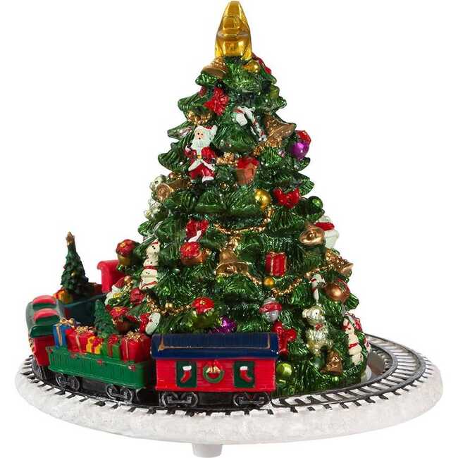 6-Inch Christmas Tree with Revolving Train Music Box - Other Accents - 4