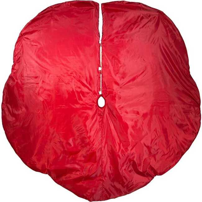 72-Inch Red and Gold Criss-Cross Scallop Treeskirt - Tree Skirts - 4