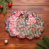Liberty of London Scallop Baby Dribble Bib, Pack of 3, Christmas Fabric - Bibs - 2