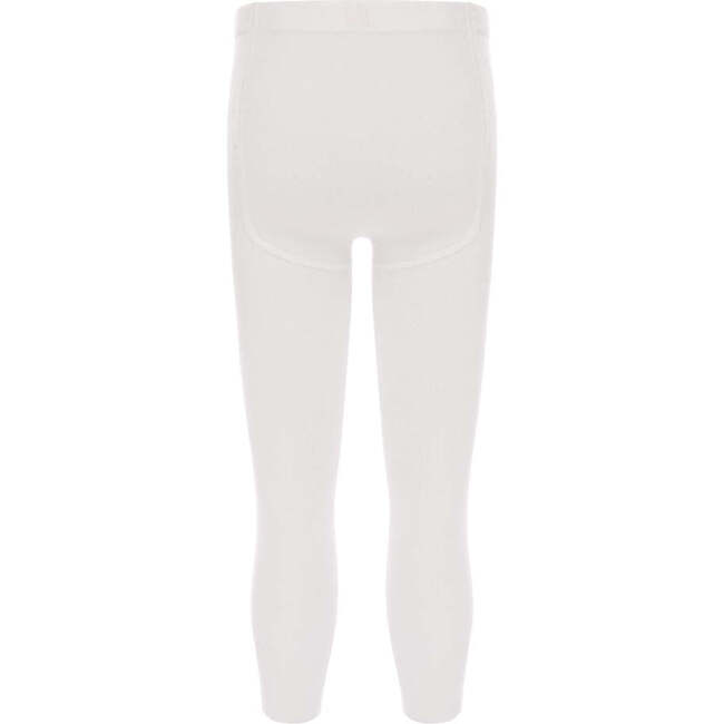 Plain Bamboo Cotton Tights, White - Tights - 3