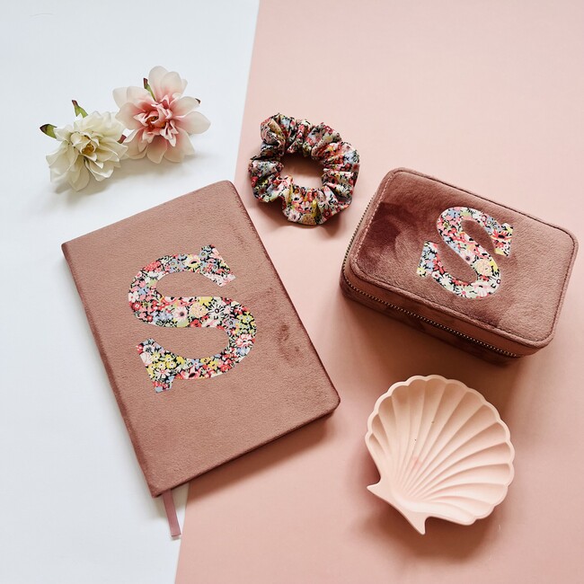 Liberty of London A5 Personalised Velvet Ruled Notebook, Blush - Other Accessories - 3