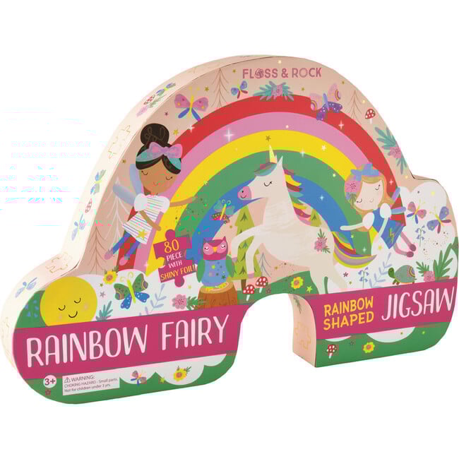 Rainbow Fairy Rainbow Shaped 80-Piece Puzzle