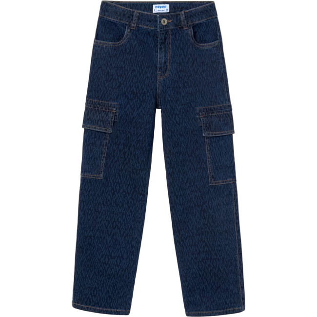 Girl's Cargo Jeans, Blue