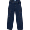 Girl's Cargo Jeans, Blue - Jeans - 1 - thumbnail
