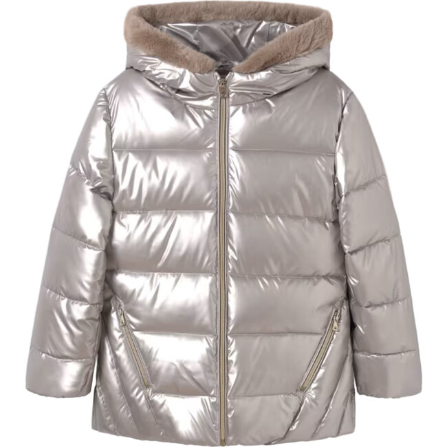 Girl's Fur Hooded Jacket, Pink