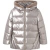 Girl's Fur Hooded Jacket, Pink - Jackets - 1 - thumbnail