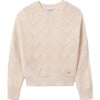 Girl Sequin Jumper, Beige - Sweaters - 1 - thumbnail