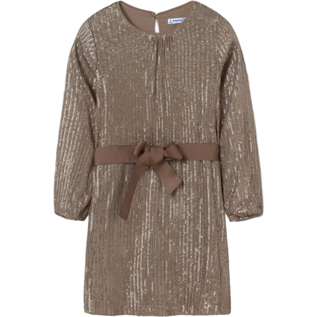 Girls' Sequin Dress, Brown
