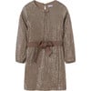 Girls' Sequin Dress, Brown - Dresses - 1 - thumbnail