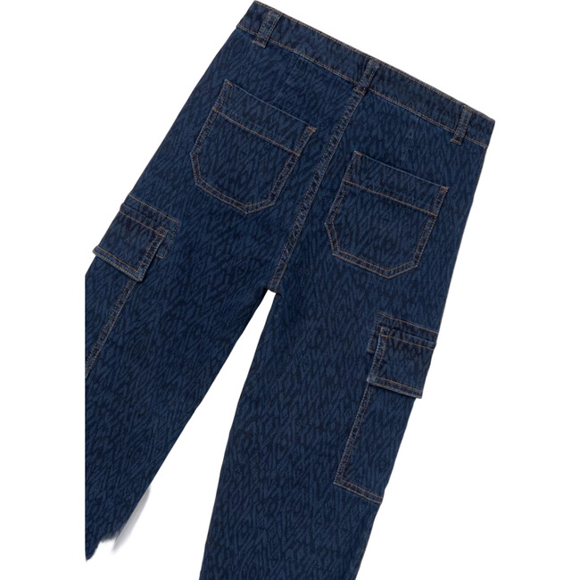 Girl's Cargo Jeans, Blue
