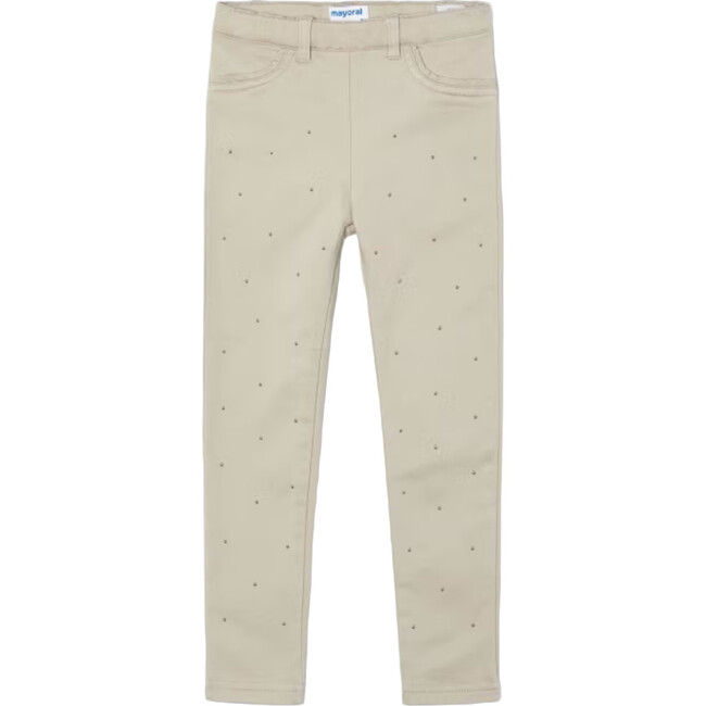 Girl Studded Trousers, Beige