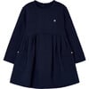 Girl's Roma Knit Dress, Navy - Dresses - 1 - thumbnail