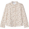 Girl Ruffle Print Blouse, Florals - Blouses - 1 - thumbnail