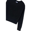 Girl Sequin Sweater, Black - Sweaters - 2 - thumbnail