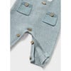 Newborn Boy Tricot Romper, Blue - Rompers - 2 - thumbnail
