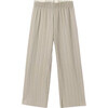 Girl Pleated Trousers, Beige - Pants - 1 - thumbnail