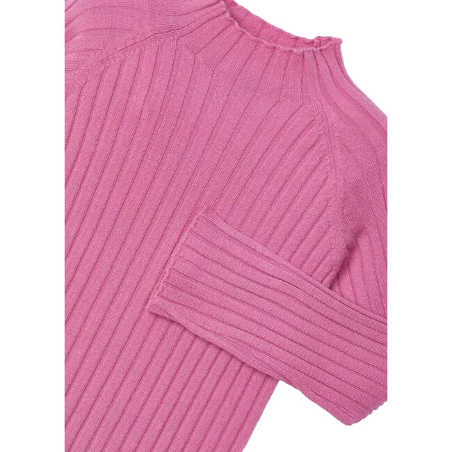 Girl Ribbed Turtleneck, Pink