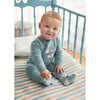 Newborn Boy Tricot Romper, Blue - Rompers - 3 - thumbnail
