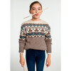 Girl Sweater, Beige - Sweaters - 3 - thumbnail