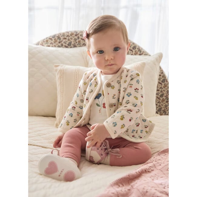 Newborn Girl 3 Piece Floral Set, Pink - Mixed Apparel Set - 4