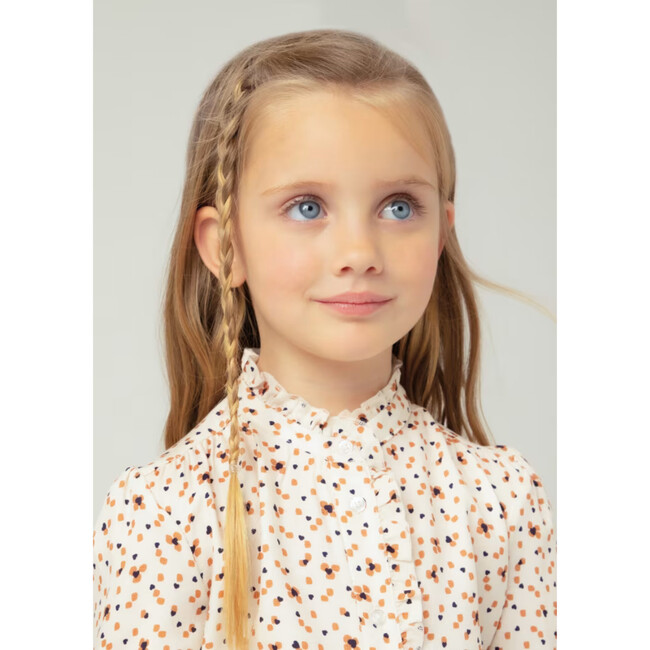 Girl Ruffle Print Blouse, Florals - Blouses - 4