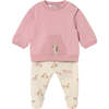 Newborn Girl Pants and Sweatshirt Set, Pink - Mixed Apparel Set - 1 - thumbnail