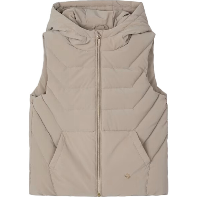 Padded Vest for Girls, Beige
