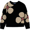 Girl Floral Sweater, Black - Sweaters - 1 - thumbnail